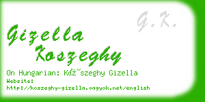 gizella koszeghy business card